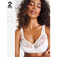 2 Pack Sarah Non Wired Full Cup Bras White White