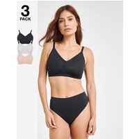 3 Pack Claire Micro Full Cup NW Bras Black White Almond