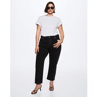 High waist Cropped Straight Jeans