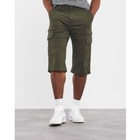 3 4 Length Twill Cargo Short