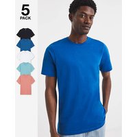 5 Pack Crew Neck T Shirts Long