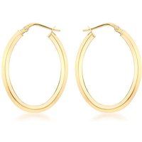 9Ct Oval Creole Earring