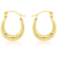 9ct Patterned Creole Earrings
