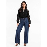 Floral Burnout Ruffle Blouse