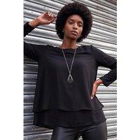 Chiffon Overlay Necklace Top