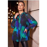 Watercolour Tie Neck Blouse