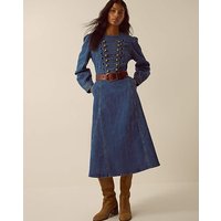 Military Denim Midi Dress MID