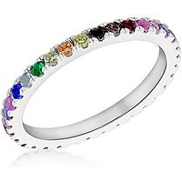 Sterling Colourful CZ Band Ring