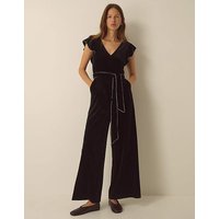 Dionne V Neck Velvet Jumpsuit