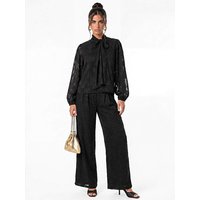Floral Burnout Wide Leg Trousers