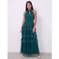 Halter Neck Tulle Maxi Dress
