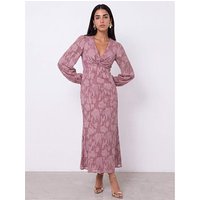 Floral Burnout Twist Midaxi Dress
