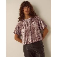 Breeda Bubble Hem Velvet Top