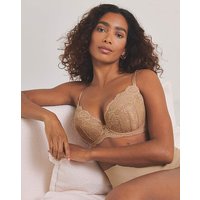 Sexy Lace Plunge Bra Nude1 ONE