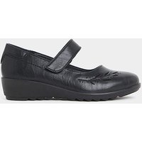 Wedge Mary Jane Embossed Ex Wide