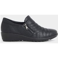 Side Zip Quilted Full Shoes Wide