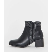 Gusset Contrast Snake Boots Ex Wide