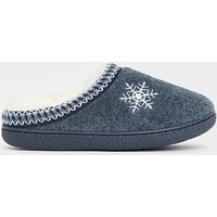 Ebroidered Snowflake Slippers Wide
