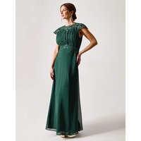 Lace Chiffon Bridesmaid Dress Dark Green