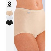 3Pk Basic Maxi Knicker Wht Blk Sk White Black Skin