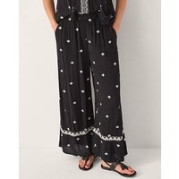 Embroidered Wide Leg Trousers