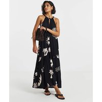 Crinkle Trapeze Maxi Dress Print