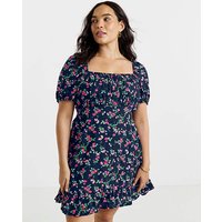 Cap Sleeve Tea Drress Print