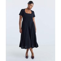 Bengaline Waist Detail Midi Dress