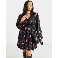 Floral Lace Trim Dress Floral