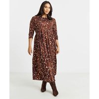 Waist Detail Dress Animal Print