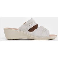Ruched Wedge Mules E Fit