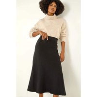 Plain Elastic Line Midi Skirt
