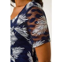 Leaf Print Lace Stretch Dress