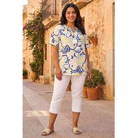 Abstract Print Gathered Top