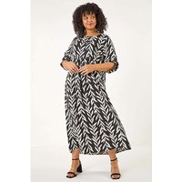Leaf Print Woven Dress