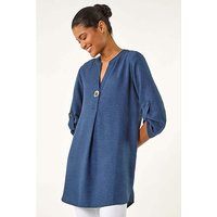 Horn Button Detail Longline Top