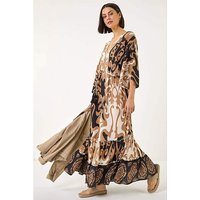 Boho Border Print Maxi Dress