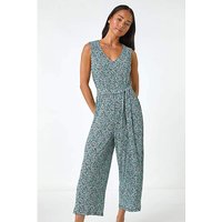 Ditsy Crinkle Crop Jumpsuit