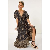 Foil Print Boho Maxi Dress