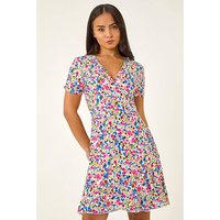 Floral Frill Wrap Dress