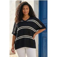 Stripe V Neck Knit Jumper