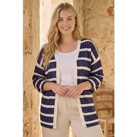 Stripe Crochet Knit Cardigan