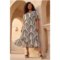 Abstract Button Detail Dress