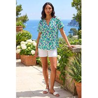 Abstract Print Stretch Tunic Top