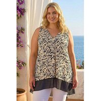 Animal Chiffon Hem Vest Top