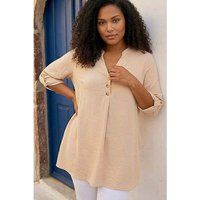 Textured Buttoned Tunic Top