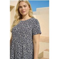 Print Gathered Waist Top
