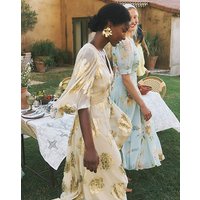 Lydia V Neck Shimmer Midi Dress