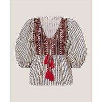 Laila Embellished Print Blouse