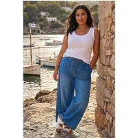 Tie Waist Denim Trouser